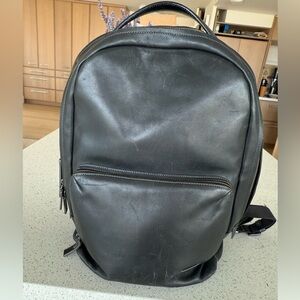 Tumi Black Leather Laptop Backpack